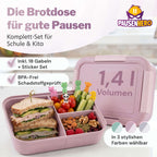 Rosa Brotdose im Set mit 1,4l Volumen