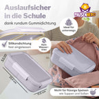 Graue Brotdose in Rucksack, auslaufsicher