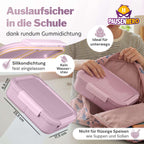 Rosa Brotdose in Rucksack, auslaufsicher