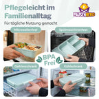 Nutzung der grünen Brotdose, mikrowellenfest, spülmaschinenfest, tiefkühlgeeignet