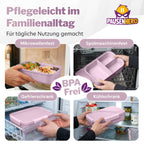 Nutzung der rosanen Brotdose, mikrowellenfest, spülmaschinenfest, tiefkühlgeeignet